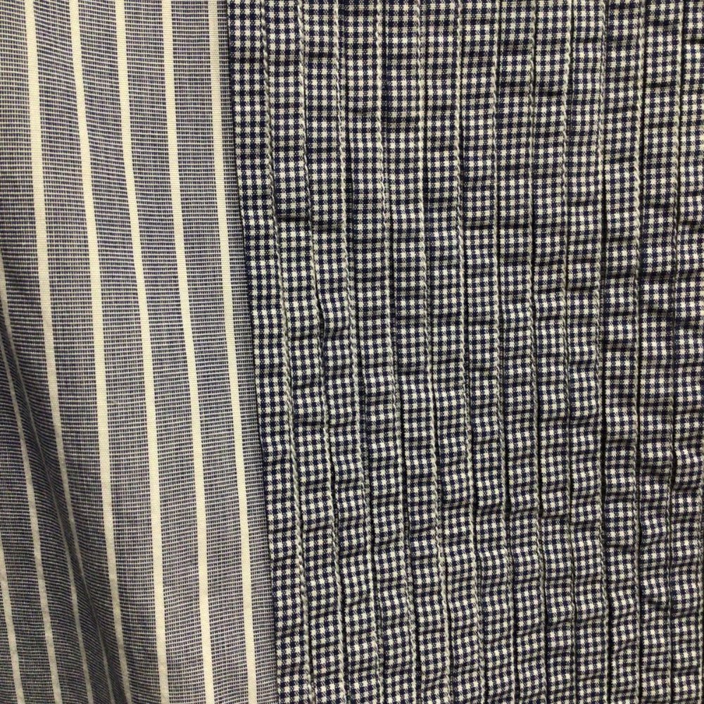 Boy. by Band of Outsiders Collarless Pintuck Sleeveless Woven Blue Tick Tunic - Picture 3 of 5